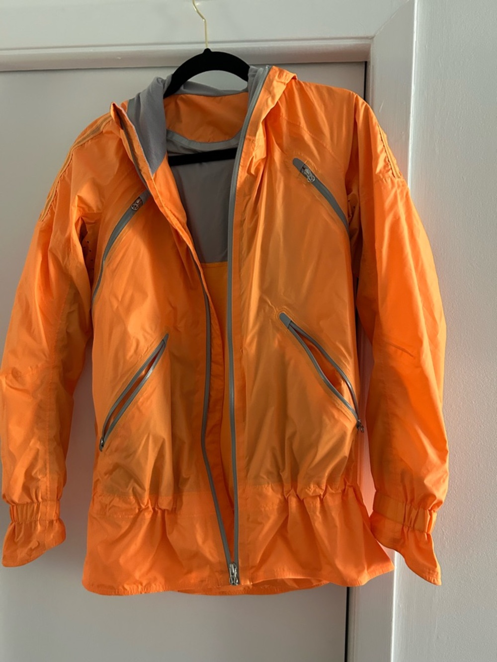 Lululemon Bright Orange Windbreaker Jacket with Hood